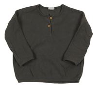 Tmavošedá žebrovaná oversize mikina Next