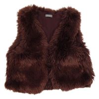 Mahagonová kožešinová podšitá vesta/cardigan Next