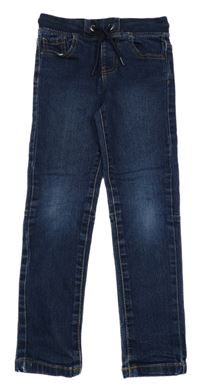 Tmavomodré slim rifle s úpletovým pasem Denim Co.