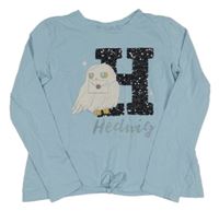 Světlemodré triko s Hedwigou - Harry Potter a flitry a uzlem