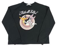 Antracitová crop mikina Looney Tunes zn. H&M