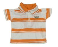 Bílo-oranžové pruhované polo tričko C&A