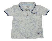 Bílé melírované polo tričko s kapsou Primark