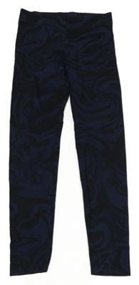 Tmavomodro-černé vzorované legíny zn. M&S