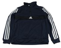 Tmavomodrá sportovní funkční mikina s logem zn. Adidas