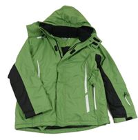 Zeleno-černá šusťáková lyžařská funkční bunda s kapucí zn. Crane