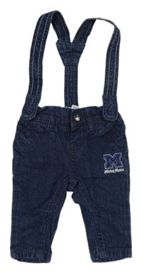 Tmavomodré rifle s písmenem a kšandami C&A