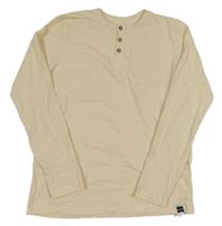 Nové - Béžové triko s kapsou a knoflíky Dunnes