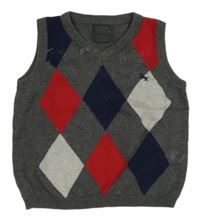 Tmavošedá károvaná svetrová vesta H&M