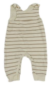 Smetanovo-béžové pruhované laclové tepláky