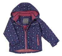 Tmavomodrá šusťáková lyžařská bunda s hvězdami a kapucí Impidimpi