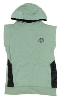 Světlezeleno-černé teplákové tričko se zeměkoulí a kapucí F&F