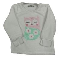 Bílá chlupatá pyžamová mikina se sovou C&A