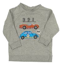 Šedá melírovaná mikina s auty H&M