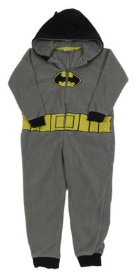Šedo-černá fleecová kombinéza s kapucí - Batman