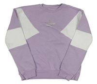 Levandulovo-bílá mikina s nápisem C&A