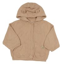 Růžová prošívaná propínací mikina s kapucí Next