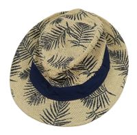 Béžový slaměný klobouk s palmami