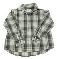 Tmavošedo-bílo-zelená kostkovaná košile Tom Tailor