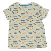 Smetanové tričko se skateboardy Pocopiano