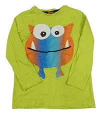 Limetkové triko s příšerkou Kiki&Koko