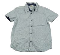 Bílo-černo-modrá puntíkatá košile