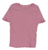 Růžové žebrované crop tričko Primark