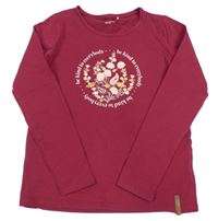 Vínové mikinotriko s květinami a nápisem Yigga