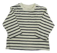 Smetanovo-černé pruhované triko H&M