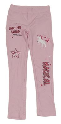 Růžové tregíny s jednorožcem a nápisem Kiki&Koko
