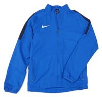 Modrá šusťáková sportovní funkční bunda s logem Nike