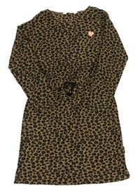 Hnědo-černé pletené šaty s leopardím vzorem H&M