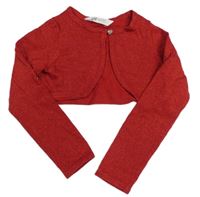 Červené třpytivé svetrové bolerko H&M