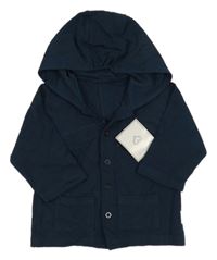 Nové - Tmavomodré propínací triko s kapucí 