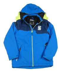 Modro-tmavomodrá šusťáková funkční zimní bunda s logem a kapucí Dare 2B