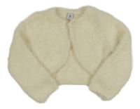 Smetanové chlupaté propínací svetrové bolerko Tu