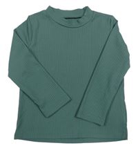 Tmavozelené žebrované triko zn.shein