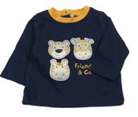 Tmavomodré triko se zvířaty 