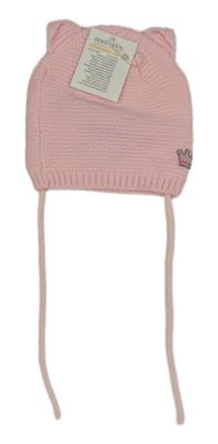 Nové - světlerůžová pletená čepice s korunkou Ergee