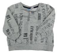 Šedá mikina s nápisy Pep&Co