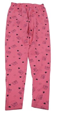 Růžové legíny s nápisy Y.F.K.