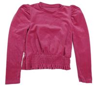 Růžové sametové crop triko 