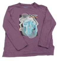 Fialové triko s potiskem Primark