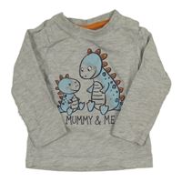 Šedé melírované triko s dinem Dopodopo