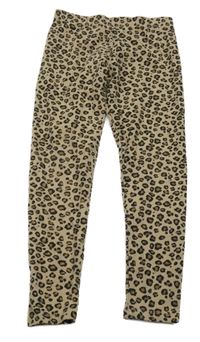Hnědé leopardí legíny 