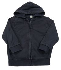 Tmavomodrá propínací mikina s kapucí Tu