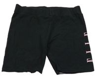 Černé elastické kraťasy s logem Elle