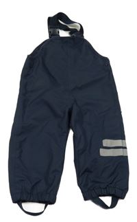 Tmavomodré šusťákové laclové kalhoty Topomini