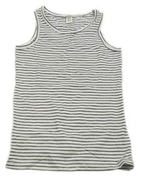 Bílo-tmavomodrý pruhovaný top Yigga