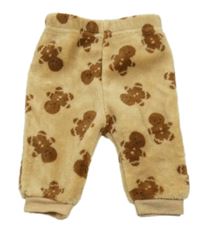 Béžové chlupaté tepláky s perníčky 